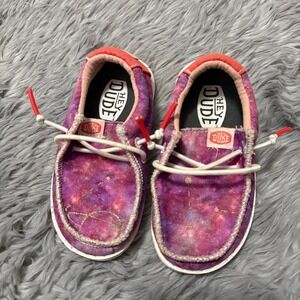 Hey Dude Toddler Girl Shoes Pink Space Print Toddler 6c Slip On